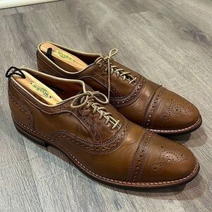 Allen Edmonds 11.5 Rush Street Antique Brown Brogue Wingtip Vibram Sole Oxford